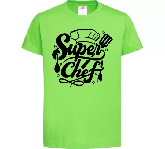 Дитяча футболка Супер Шеф Лаймовий фото