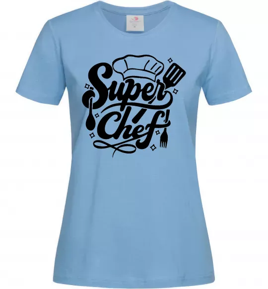 Жіноча футболка Супер Шеф Блакитний фото