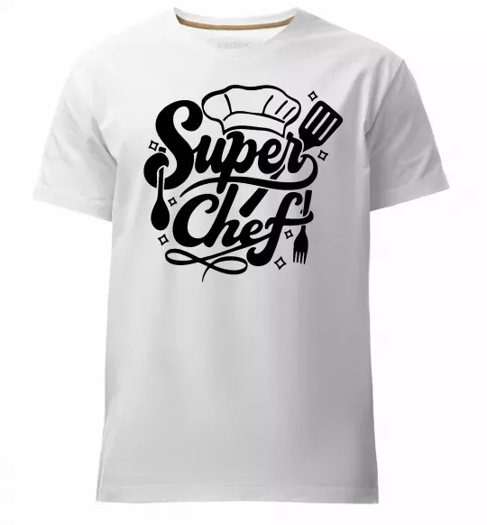 Мужская премиум футболка Супер Шеф Белый фото