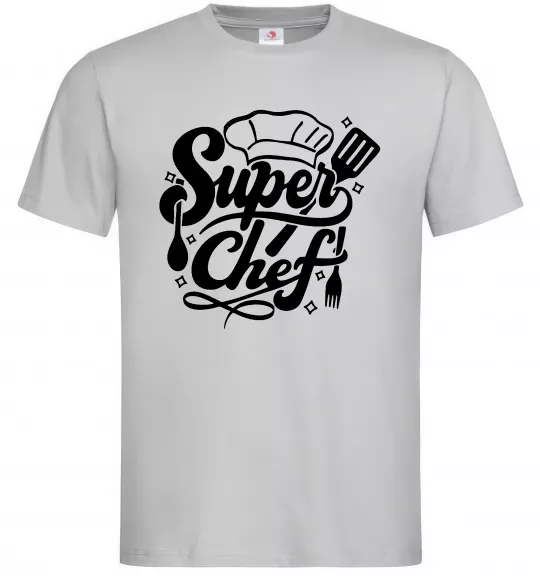 Чоловіча футболка Супер Шеф Сірий фото