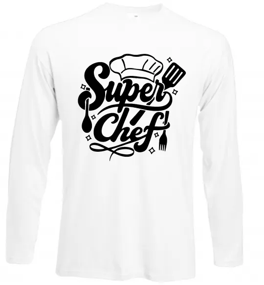 Лонгслів Супер Шеф Білий фото