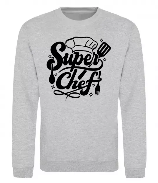Світшот Супер Шеф Сірий меланж фото