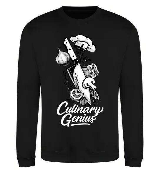 Свитшот Culinary genius Черный фото