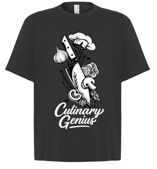 Футболка Оверсайз Culinary genius Чорний фото