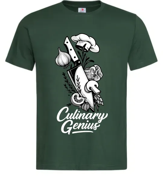 Чоловіча футболка Culinary genius Темно-зелений фото