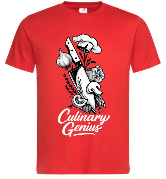 Чоловіча футболка Culinary genius Червоний фото
