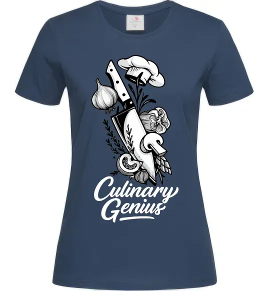 Жіноча футболка Culinary genius Темно-синій фото