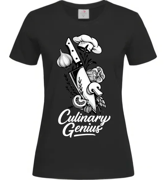 Жіноча футболка Culinary genius Чорний фото