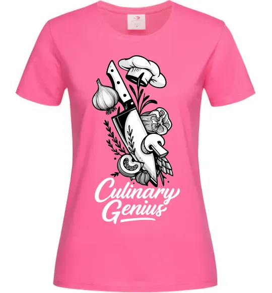 Жіноча футболка Culinary genius Яскраво-рожевий фото