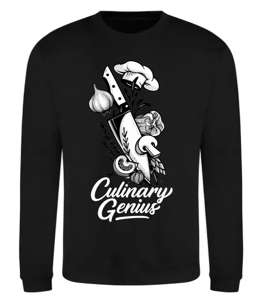 Світшот Culinary genius Чорний фото