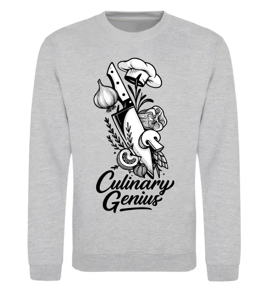 Свитшот Culinary genius Серый меланж фото