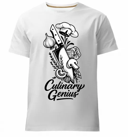 Мужская премиум футболка Culinary genius Белый фото