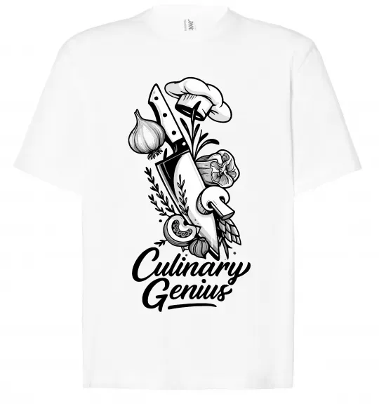 Футболка Оверсайз Culinary genius Білий фото