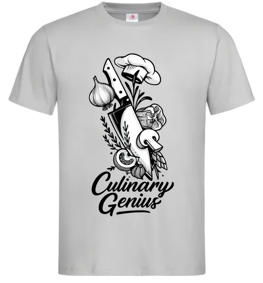 Чоловіча футболка Culinary genius Сірий фото