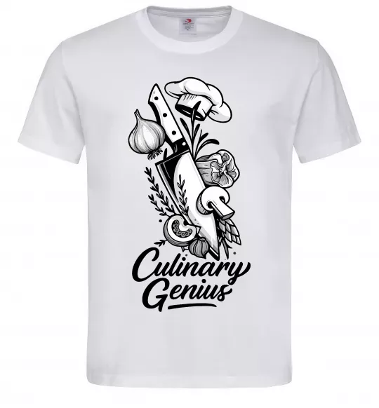 Чоловіча футболка Culinary genius Білий фото