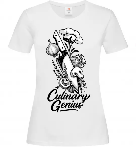 Жіноча футболка Culinary genius Білий фото