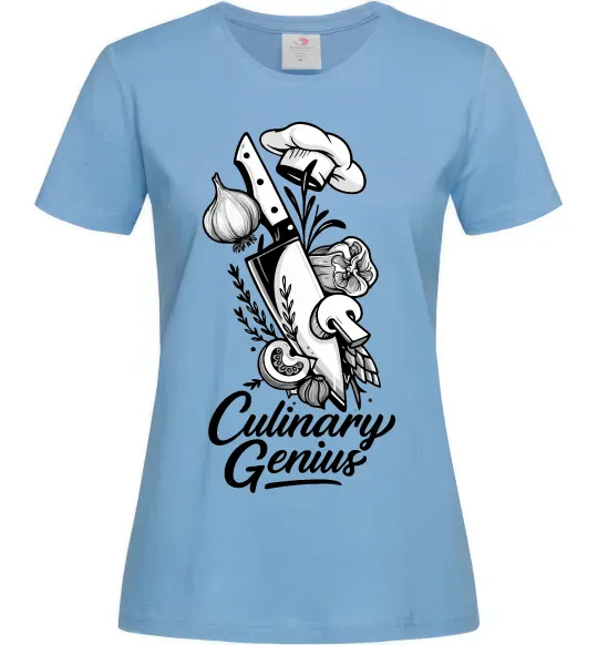 Жіноча футболка Culinary genius Блакитний фото