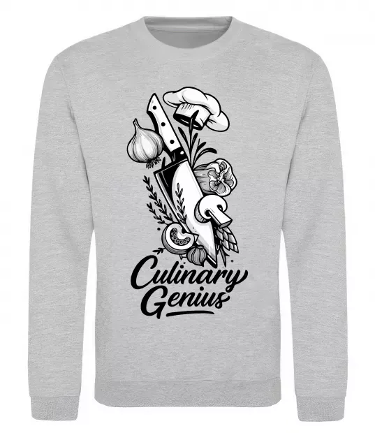 Світшот Culinary genius Сірий меланж фото