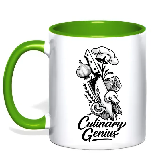 Чашка з кольоровою ручкою Culinary genius Лаймовий фото