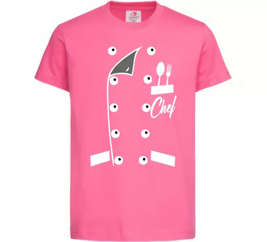 Дитяча футболка Кітель шефа Яскраво-рожевий фото