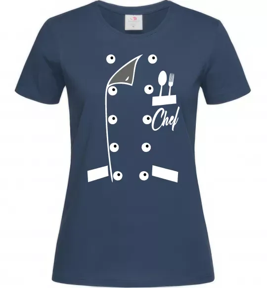 Женская футболка Кітель шефа Темно-синий фото