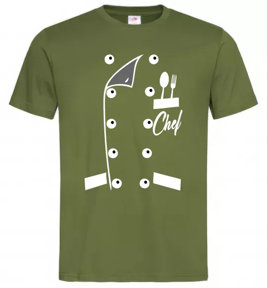 Чоловіча футболка Кітель шефа Оливковий фото