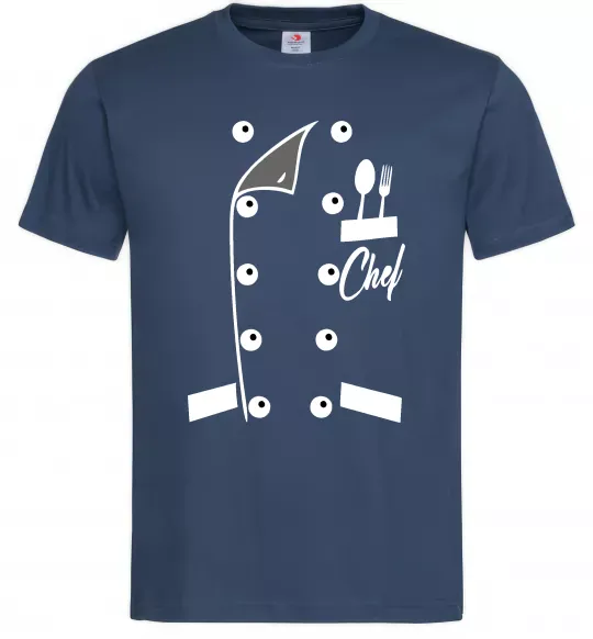 Чоловіча футболка Кітель шефа Темно-синій фото