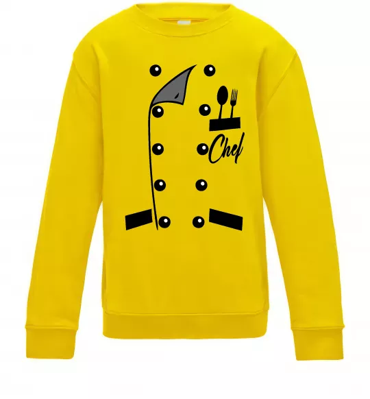 Детский Свитшот Кітель шефа Солнечно желтый фото