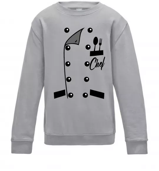Детский Свитшот Кітель шефа Серый меланж фото