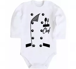 Дитячий бодік Кітель шефа Білий фото