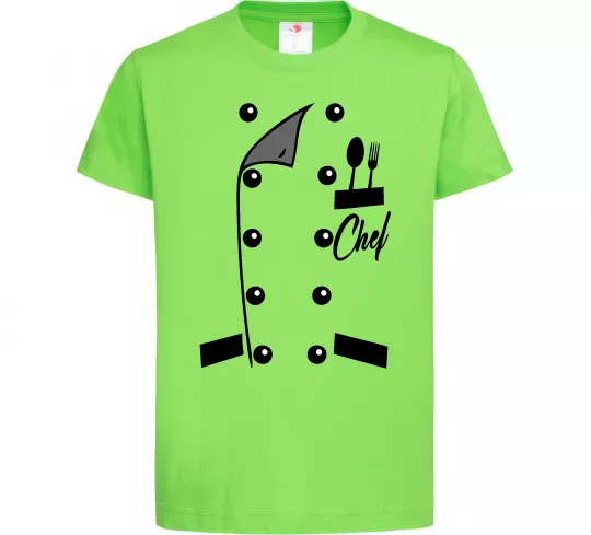 Дитяча футболка Кітель шефа Лаймовий фото