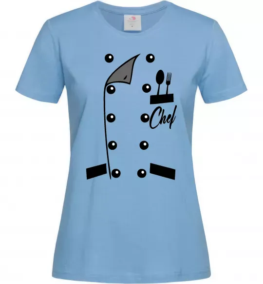 Женская футболка Кітель шефа Голубой фото
