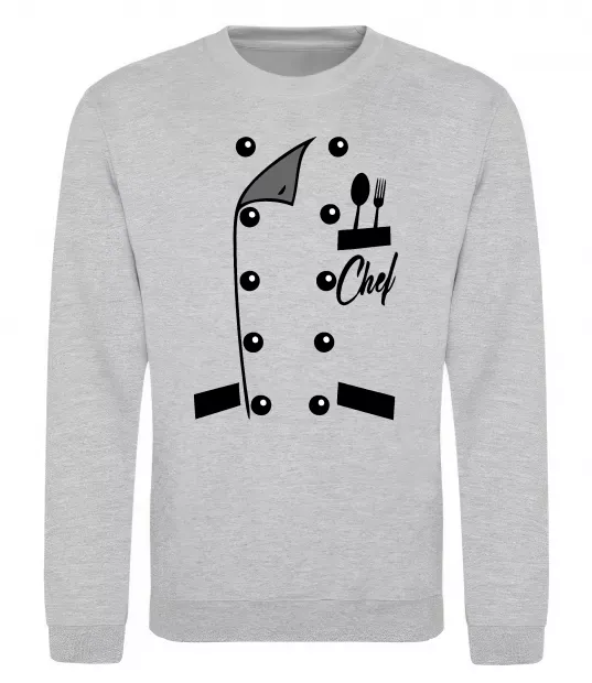 Свитшот Кітель шефа Серый меланж фото