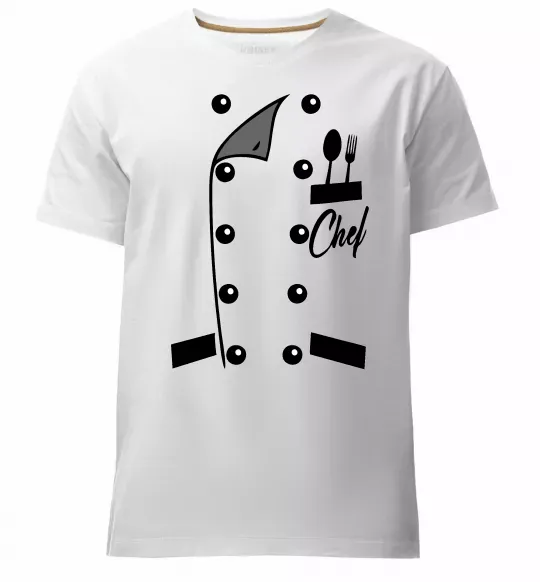 Чоловіча преміум футболка Кітель шефа Білий фото