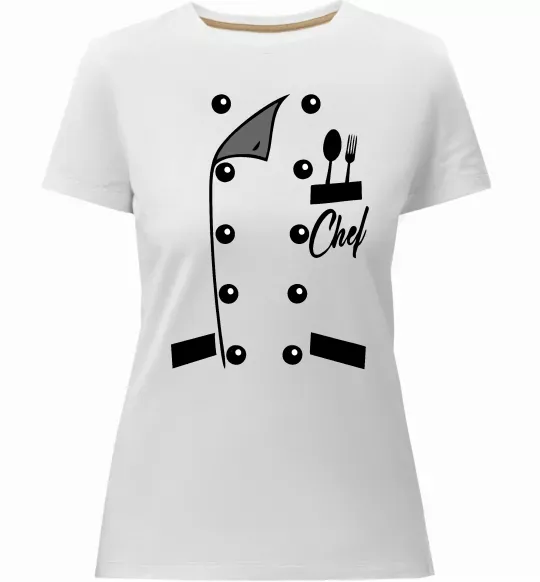 Женская премиум футболка Кітель шефа Белый фото