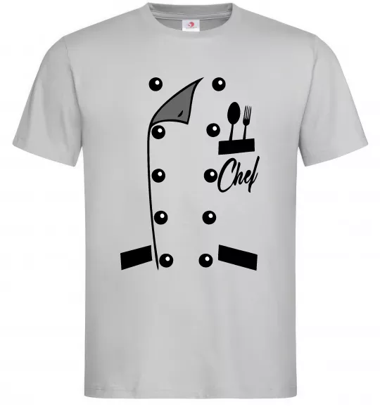 Чоловіча футболка Кітель шефа Сірий фото