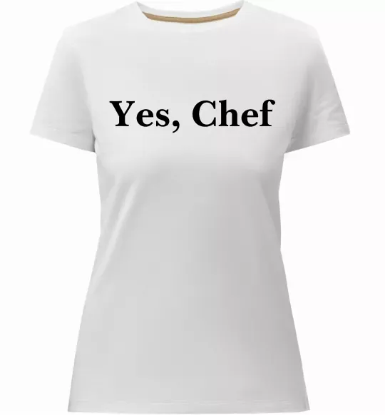 Жіноча преміум футболка Yes, Chef Білий фото
