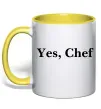 Чашка с цветной ручкой Yes, Chef Солнечно желтый фото