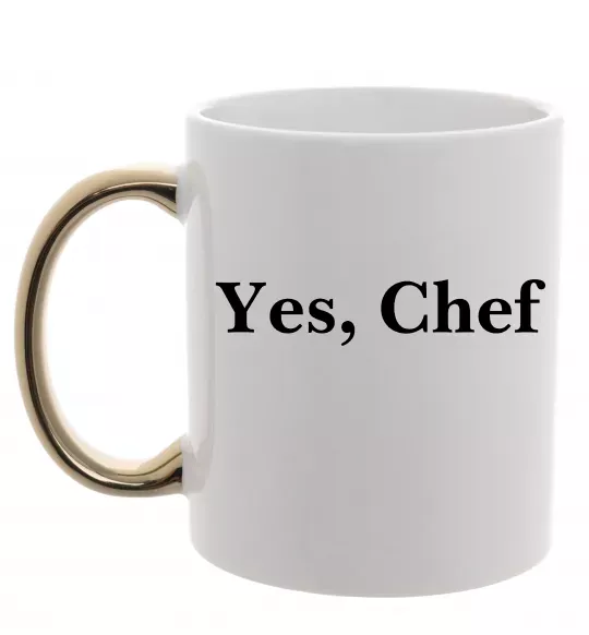 Чашка с цветной ручкой Yes, Chef Золото фото