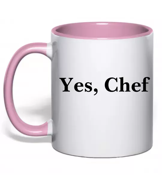 Чашка с цветной ручкой Yes, Chef Нежно розовый фото