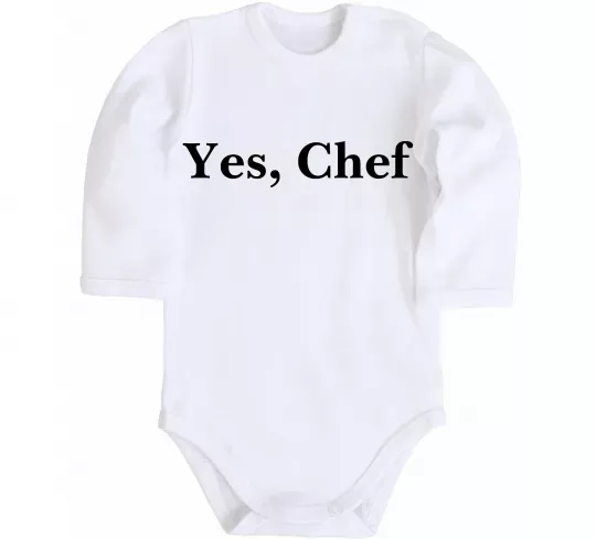 Дитячий бодік Yes, Chef Білий фото