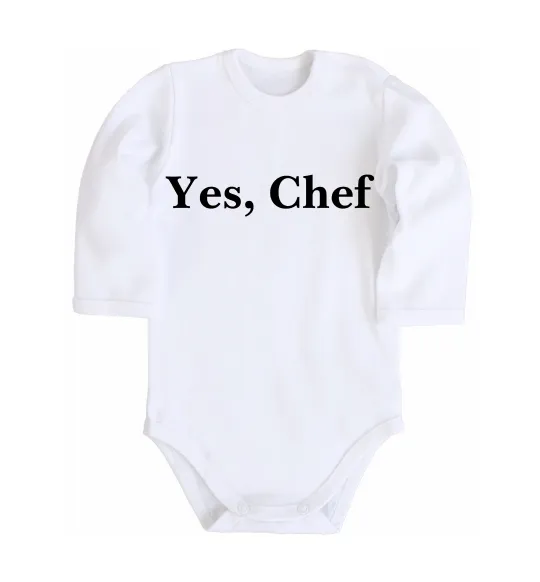 Дитячий бодік Yes, Chef Білий фото