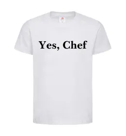 Дитяча футболка Yes, Chef Білий фото