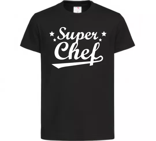Дитяча футболка Super Chef Чорний фото