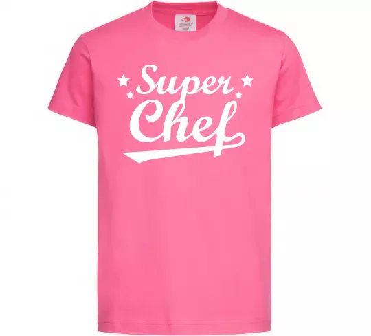 Дитяча футболка Super Chef Яскраво-рожевий фото