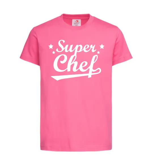 Дитяча футболка Super Chef Яскраво-рожевий фото