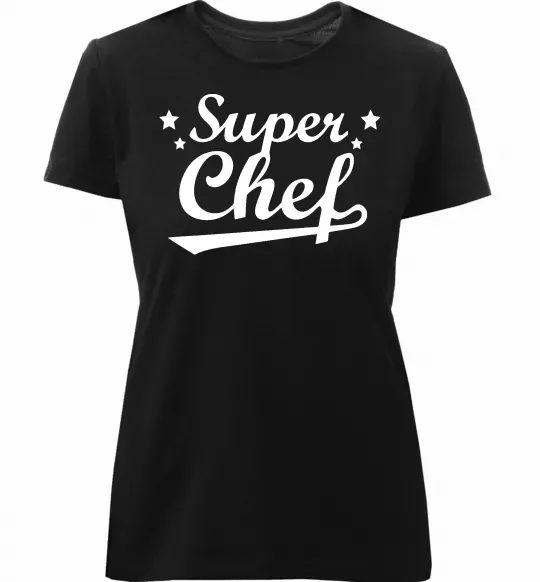 Жіноча преміум футболка Super Chef Чорний фото