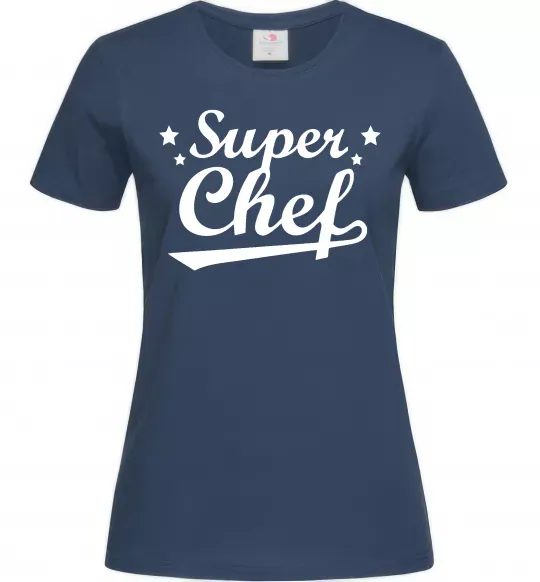 Жіноча футболка Super Chef Темно-синій фото