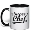 Чашка з кольоровою ручкою Super Chef Чорний фото