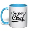 Чашка з кольоровою ручкою Super Chef Блакитний фото